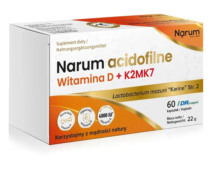 Narum acidofilne Witamina D + K2MK7 (4 000 IU wit. D) | Probiotyk | Karine