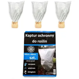 Zdjęcie produktu Kaptur ochronny zimowy do roślin biały 60x80cm 3x sztuki Worek Torba Sznure