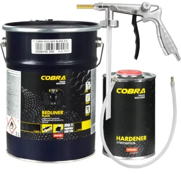 NOVOL COBRA POWŁOKA POLIURETANOWA CZARNA 3L + 1L + PISTOLET