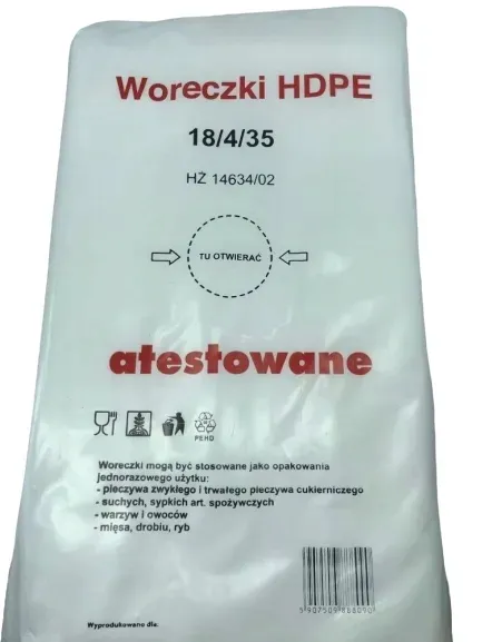 Woreczki HDPE 18/4/35 torebki jednorazowe 800 szt