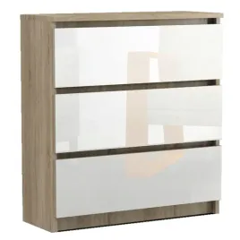 komoda-z-szufladami-bez-uchwytow-lira-3s-dab-sonoma-biala-polysk-70-cm