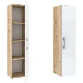 slupek-lazienkowy-wiszacy-regal-primo-1d-dab-sonoma-bialy-polysk-30-cm