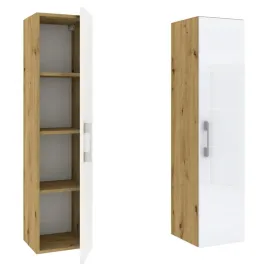 slupek-lazienkowy-wiszacy-regal-primo-1d-dab-artisan-bialy-polysk-30-cm