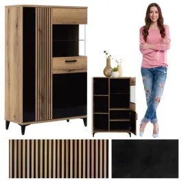 witryna-aris-as6-kredens-loft-dab-lamele-ryflowana-led-gablota