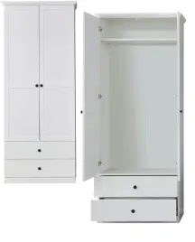 szafa-dwudrzwiowa-biala-z-szufladami-brandson