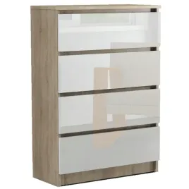 komoda-z-szufladami-bez-uchwytow-lira-4s-dab-sonoma-biala-polysk-60-cm