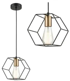 lampa-wiszaca-heksagon-3d-druciana-metalowa-czarna