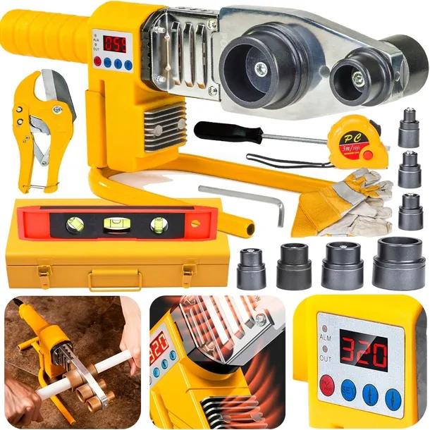 ZGRZEWARKA LCD DO RUR PP PCV MATRYCE 16-63mm 2800W POLIFUZYJNA WYŚWIETLACZ