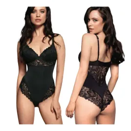 body-damskie-czarne-z-koronka-mikrofibra-modelujace-sexy-lormar-70c