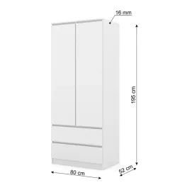 szafa-maja-80-cm-2d2s-bialy-mat-2-drzwi-2-szuflady-drazek-polki