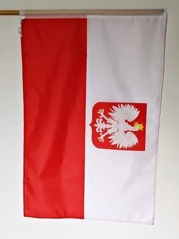 BANDERA FLAGA POLSKI Z ORŁEM 112 x 70cm
