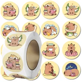 naklejki-kapibara-kawaii-na-rolce-dla-dzieci-zestaw-500-sztuk-kolorowe