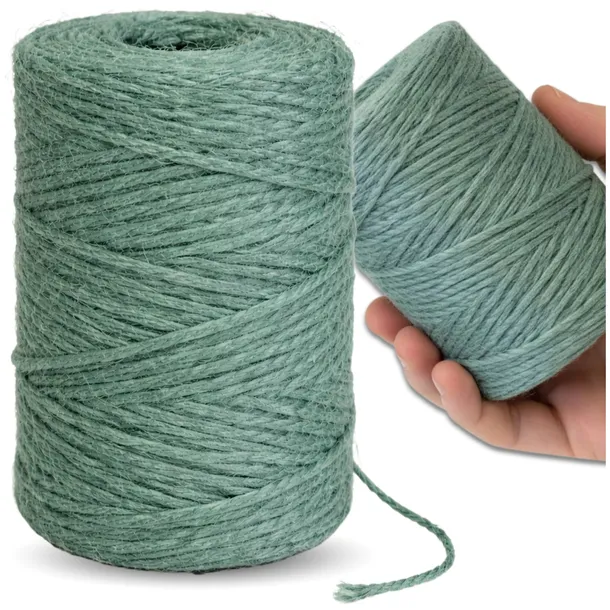 Sznurek Jutowy Ozdobny Zielony Naturalny 2mm 57,9m Linka Mocny Drapak
