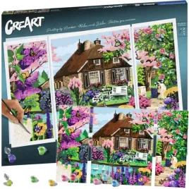 farby-plotno-creart-23550-wiejski-domek-malowanie-po-numerach-ravensburger