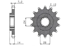 zebatka-przednia-sunstar-jtf314-15-honda-xrv-750-africa-twin-stalowa