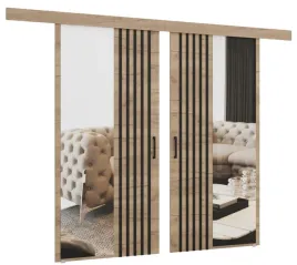 drzwi-przesuwne-dwuskrzydlowe-nascienne-z-lamelami-i-lustrem-rivi-132x205