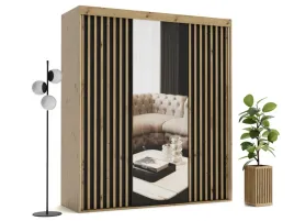 szafa-przesuwna-z-lamelami-i-lustrem-izar-220x235-na-wymiar-4-polki