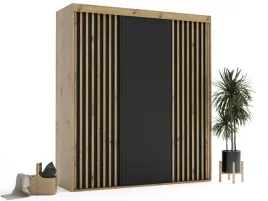 szafa-przesuwna-z-lamelami-tania-240x205-na-wymiar-4-polki