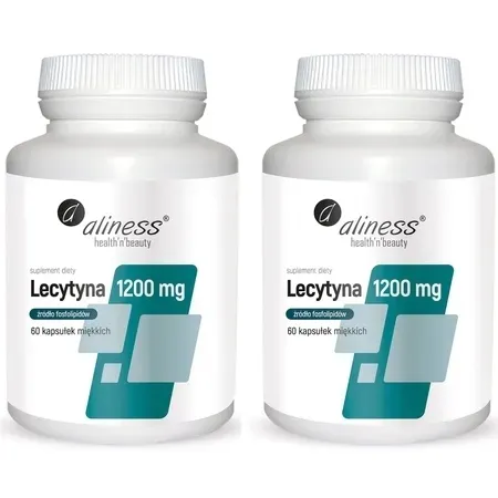 2x Aliness LECYTYNA 1200mg 60 kapsułek PAMIĘĆ Koncentracja MÓZG Zmęczenie