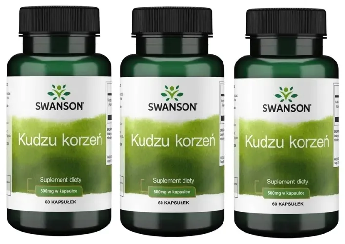 3x SWANSON Kudzu korzeń 500mg 60k TRAWIENIE Detox STRES nałogi Oczyszczanie