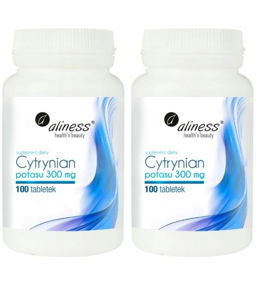 2x Aliness Potas CYTRYNIAN POTASU 300mg Układ Mięśniowy Ciśnienie Krwi