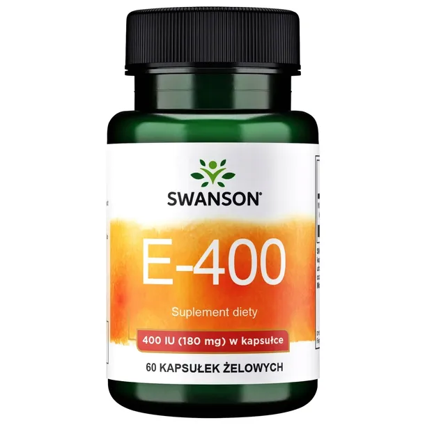 SWANSON WITAMINA E 400 IU 60 kaps Piękna Cera URODA Młodość ANTYOKSYDACJA