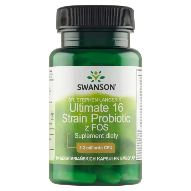 PROBIOTYKI układ pokarmowy Swanson Ultimate 16 strain formula 60kaps