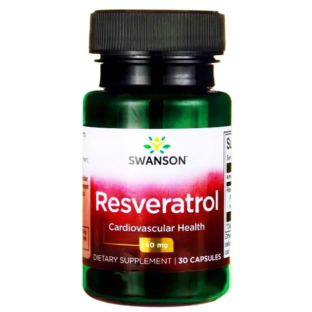 SWANSON RESWERATROL 50mg 30 kapsułek resveratrol MŁODOŚĆ Antyoksydant