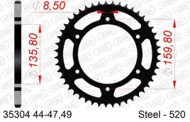 afam-zebatka-tyl-520-46-zebow-aprilia-etx-350