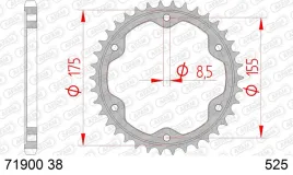 afam-zebatka-stal-tyl-525-38-zebow-ktm-super-duke