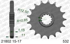 afam-zebatka-przod-532-16-zebow-yamaha-yzf-r-6