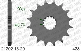 afam-zebatka-przod-428-14-zebow-yamaha-yz-85-lw