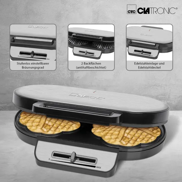 clatronic-wa-3745-black-inox-waffle-maker
