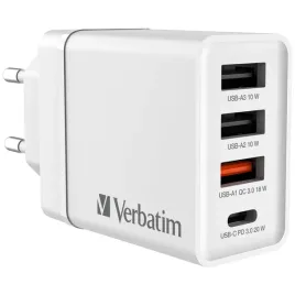 verbatim-usb-wall-charger-30w-1xusb-c-pd-3xusb-a-weiss-49701