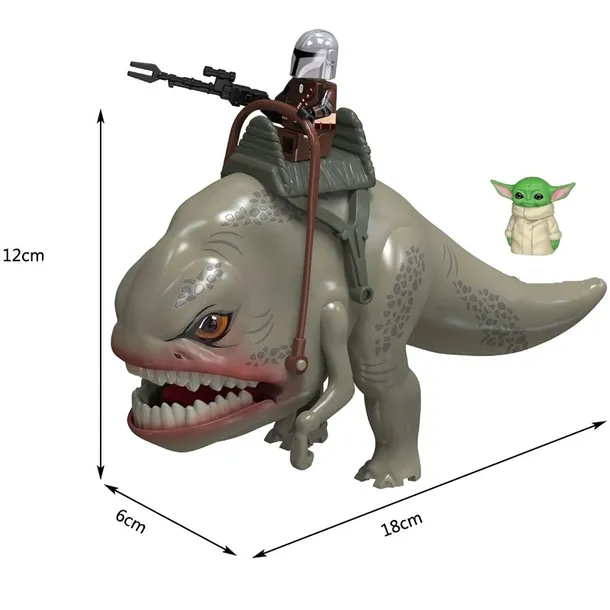 Figurka BLURRG + MANDALORIANIN + GROGU Star Wars Gwiezdne Wojny klocki JAKO