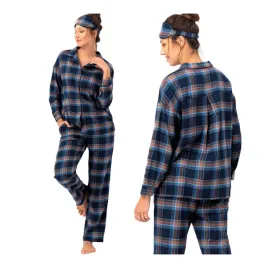 pizama-damska-flanelowa-z-koszulowa-gora-dlugie-spodnie-lns-431-key-l