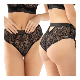 brazyliany-damskie-koronkowe-wysoki-stan-sexy-czarne-majtki-kleo-m