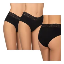 majtki-damskie-bawelniane-2pack-z-koronka-i-wyzszym-stanem-czarne-kleo-l