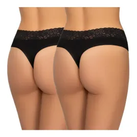 majtki-z-wysokim-stanem-stringi-damskie-bawelniane-2pack-czarne-kleo-3xl