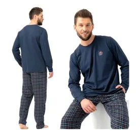 pizama-meska-bawelniana-flanela-z-dlugim-rekawem-spodnie-key-xl