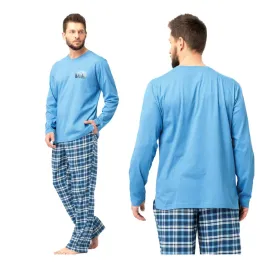 pizama-meska-bawelniana-dluga-z-flanelowymi-spodniami-mns-626-key-2xl