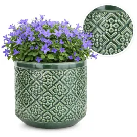 oslonka-na-kwiaty-doniczka-ceramiczna-zielona-14x15-etno