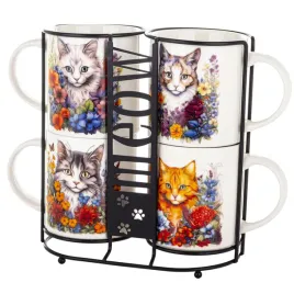 zestaw-4x-kubek-350ml-stojak-komplet-kot-kotek-kwiaty-filizanki-na-prezent