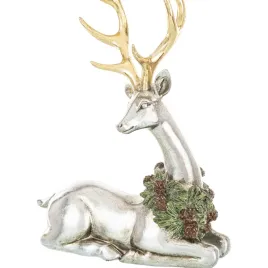 figurka-jelen-renifer-siedzacy-srebrny-ozdoba-swiateczna-22cm