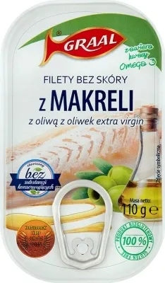 FILETY Z MAKRELI Z OLIWĄ Z OLIWEK 110G GRAAL x 3 SZTUKI