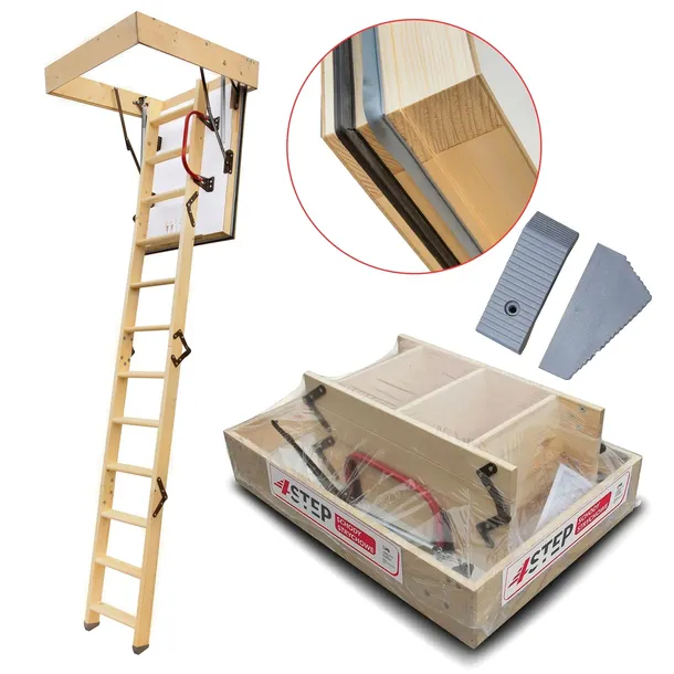 NAJCIEPLEJSZE Schody Strychowe NORDIC 90x80 0,44 W/m2K Dodatkowa Uszczelka