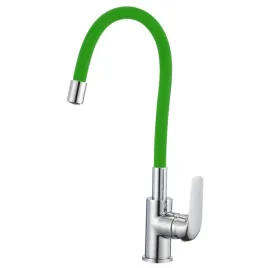 bateria-kuchenna-stojaca-elastyczna-wylewka-emma-flex-zielona-kran-chrom