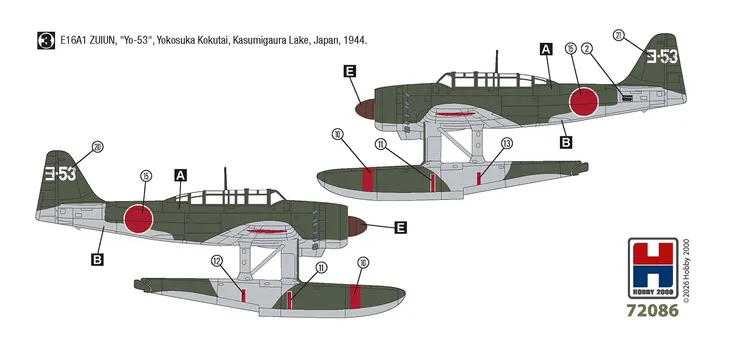 samolot-aichi-e16a1-zuiun-early-model-72086-hobby-2000-okres-ii-wojna-swiatowa