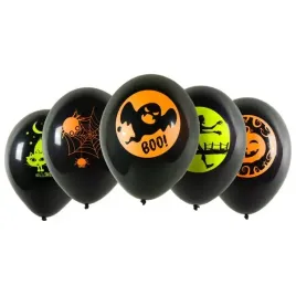 balony-lateksowe-neonowy-nadruk-halloween-5-szt