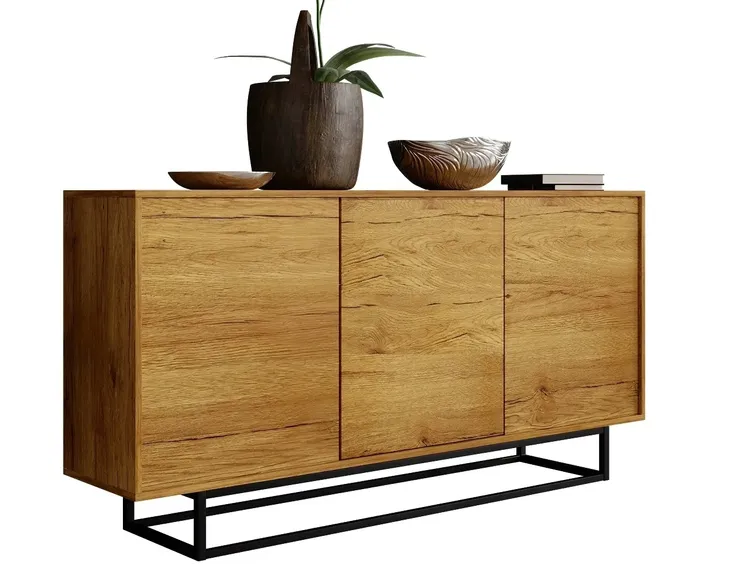 KOMODA DO SALONU 160 CM SZAFKA DO POKOJU SYPIALNI LOFT RETRO DĄB MAT LFT102